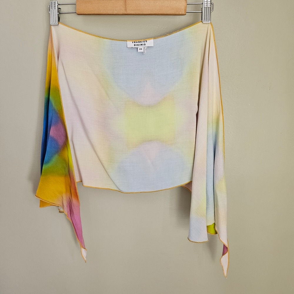 Frankies Bikinis Paraiso Wrap Sarong Sz XS Serotonin Rainbow Tie Dye Cover Up - Picture 5 of 9